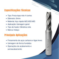 Fresa de Topo HSS Ø 8mm 32 - m8
