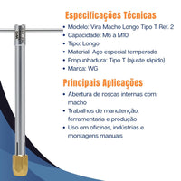 Vira Macho Longo Tipo T Ref. 2 - M6 á M10 WG