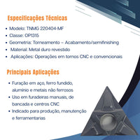 Inserto TNMG 220404 MF OP1315 Oke