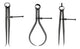 Kit Compasso 10'' Aço Carbono Reto Externo Interno 3pçs