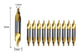 10 Pçs Broca De Centro 3,5x8,0mm 60ºhss Aço Rápido C/titânio