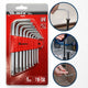 Jogo De Chave Torx Curta, Acabamento Acetinado, Cromo Vanadio, T10-T50, 9pcs