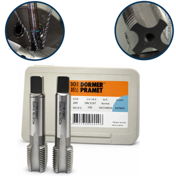 Jogo Macho Manual Hss  E119  1/2 -14 BSP 2 Pçs