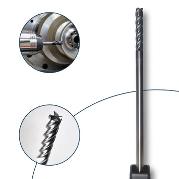 Fresa De Topo Reto MD 4mm 4c 45hrc Haste 100mm Longa
