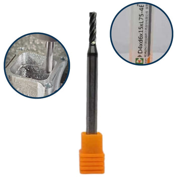 Fresa TR MD OMPQ 4mm 4c 57hrc Haste 6mm Longa (H. 75mm)