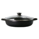 Panela Paella Ferro Fundido D36 Tampa De Vidro Santana